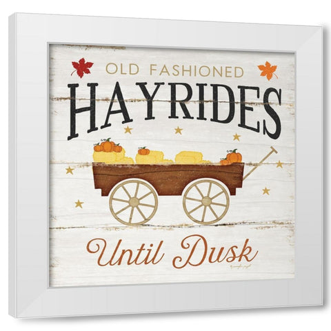 Hayrides White Modern Wood Framed Art Print by Pugh, Jennifer