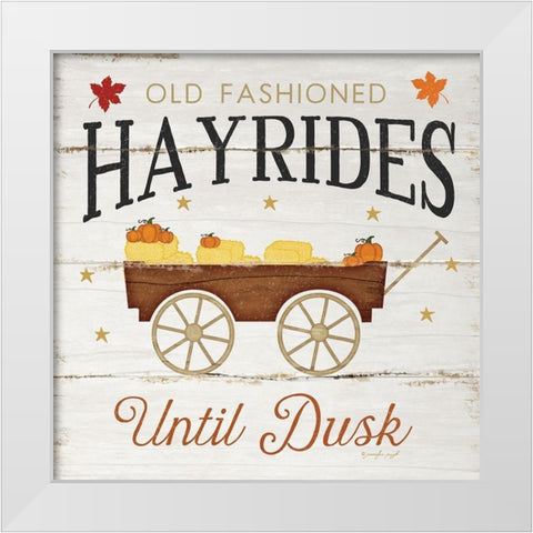 Hayrides White Modern Wood Framed Art Print by Pugh, Jennifer