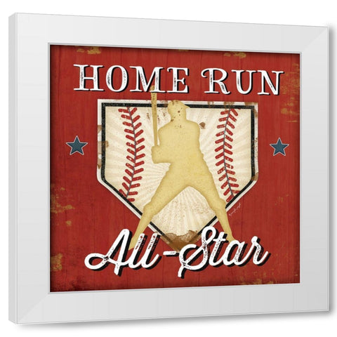 Home Run White Modern Wood Framed Art Print by Pugh, Jennifer