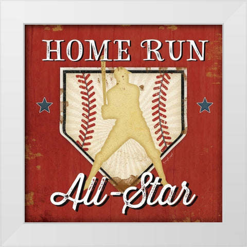 Home Run White Modern Wood Framed Art Print by Pugh, Jennifer