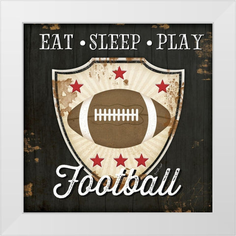 Football I White Modern Wood Framed Art Print by Pugh, Jennifer