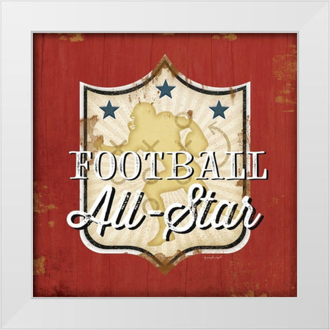 Football III White Modern Wood Framed Art Print by Pugh, Jennifer