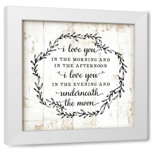 I Love You in the Morning White Modern Wood Framed Art Print by Pugh, Jennifer