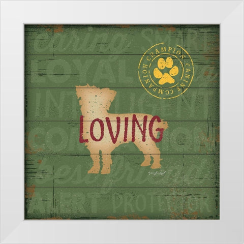 Loving Dog White Modern Wood Framed Art Print by Pugh, Jennifer