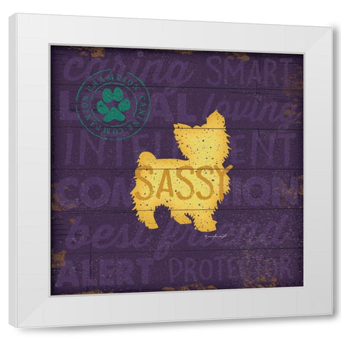 Sassy Dog White Modern Wood Framed Art Print by Pugh, Jennifer