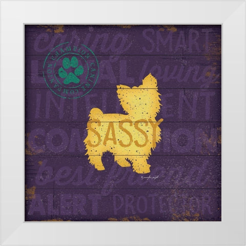 Sassy Dog White Modern Wood Framed Art Print by Pugh, Jennifer