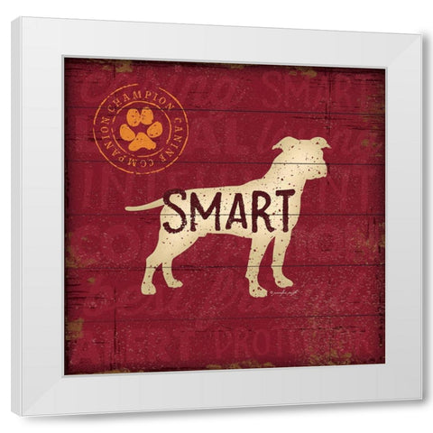 Smart Dog White Modern Wood Framed Art Print by Pugh, Jennifer