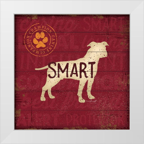 Smart Dog White Modern Wood Framed Art Print by Pugh, Jennifer