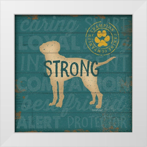 Strong Dog White Modern Wood Framed Art Print by Pugh, Jennifer