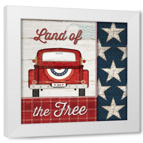 Land of the Free White Modern Wood Framed Art Print by Pugh, Jennifer