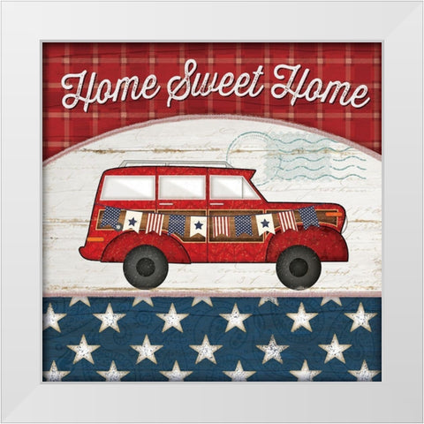 Home Sweet Home White Modern Wood Framed Art Print by Pugh, Jennifer