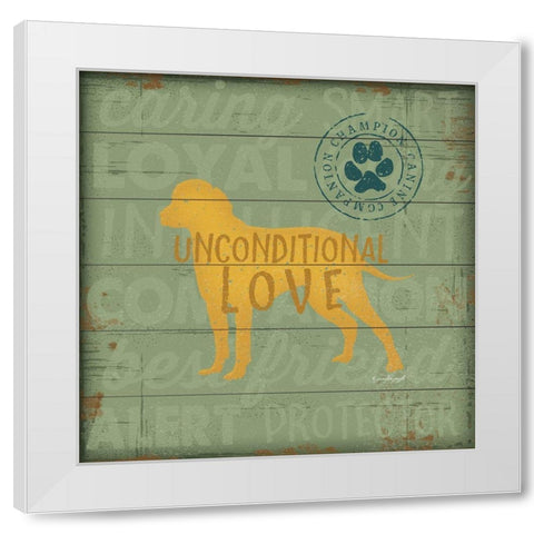 Unconditional Love Dog White Modern Wood Framed Art Print by Pugh, Jennifer