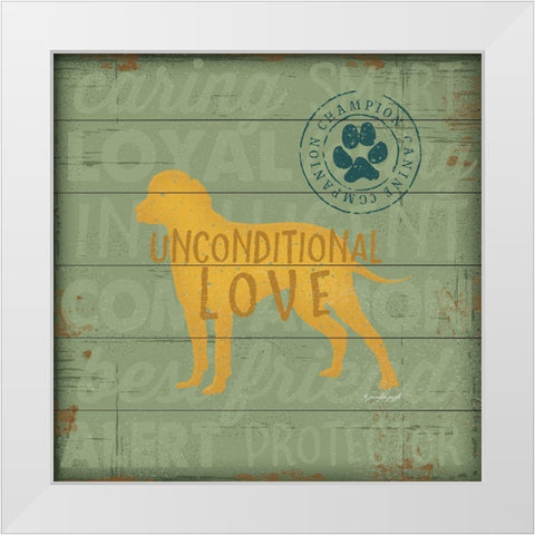 Unconditional Love Dog White Modern Wood Framed Art Print by Pugh, Jennifer