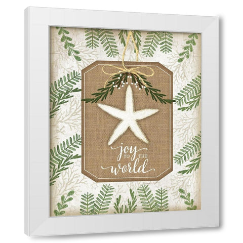 Coastal Christmas Joy White Modern Wood Framed Art Print by Pugh, Jennifer