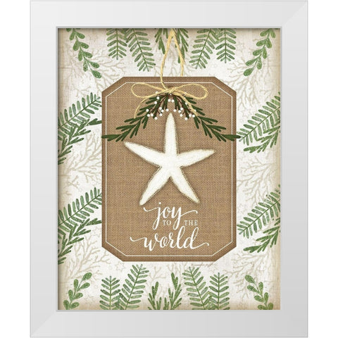 Coastal Christmas Joy White Modern Wood Framed Art Print by Pugh, Jennifer