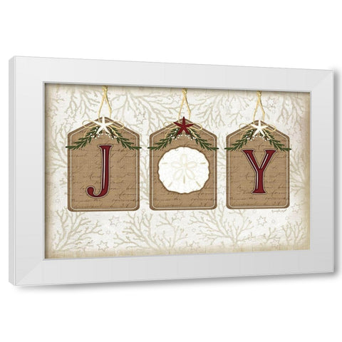 Coastal Christmas Joy White Modern Wood Framed Art Print by Pugh, Jennifer