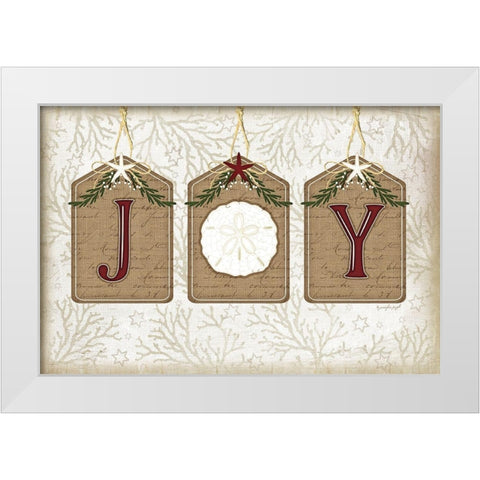 Coastal Christmas Joy White Modern Wood Framed Art Print by Pugh, Jennifer