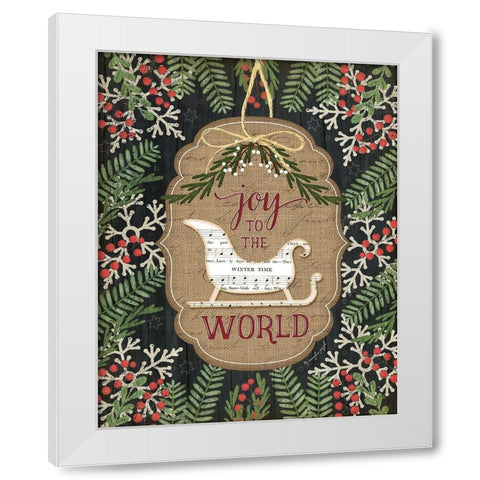 Joy to the World White Modern Wood Framed Art Print by Pugh, Jennifer