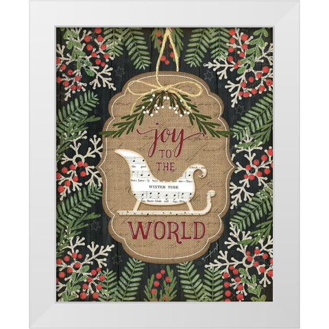 Joy to the World White Modern Wood Framed Art Print by Pugh, Jennifer