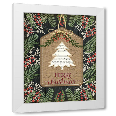 Merry Christmas White Modern Wood Framed Art Print by Pugh, Jennifer