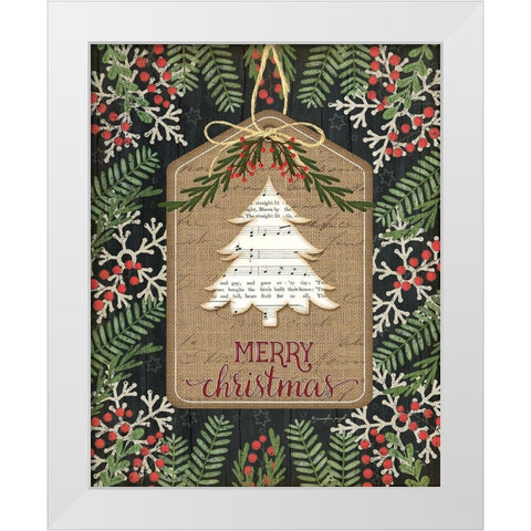 Merry Christmas White Modern Wood Framed Art Print by Pugh, Jennifer