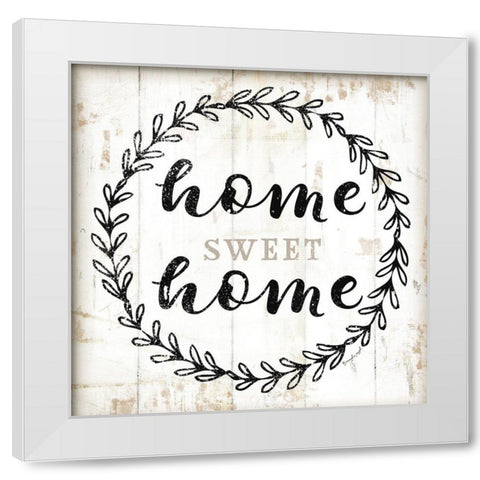 Home Sweet Home White Modern Wood Framed Art Print by Pugh, Jennifer