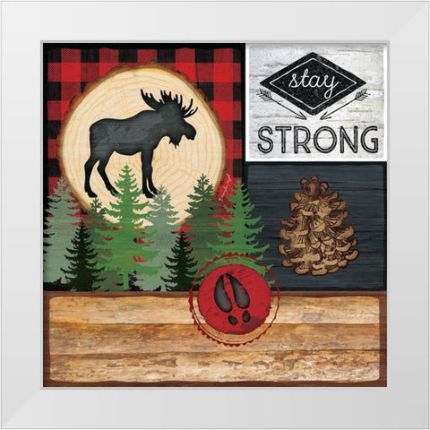 Stay Strong White Modern Wood Framed Art Print by Pugh, Jennifer