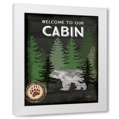 Welcome to Our Cabin White Modern Wood Framed Art Print by Pugh, Jennifer