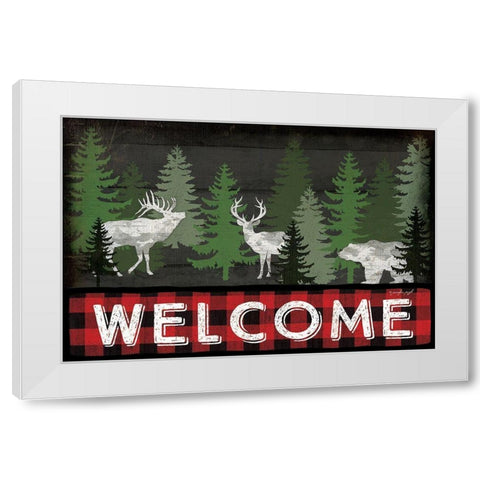 Welcome White Modern Wood Framed Art Print by Pugh, Jennifer