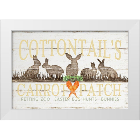 Cottontails Carrot Patch White Modern Wood Framed Art Print by Pugh, Jennifer