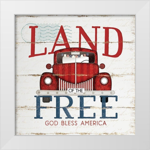 Land of the Free White Modern Wood Framed Art Print by Pugh, Jennifer