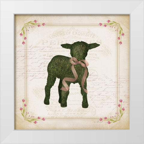 Lamb White Modern Wood Framed Art Print by Pugh, Jennifer