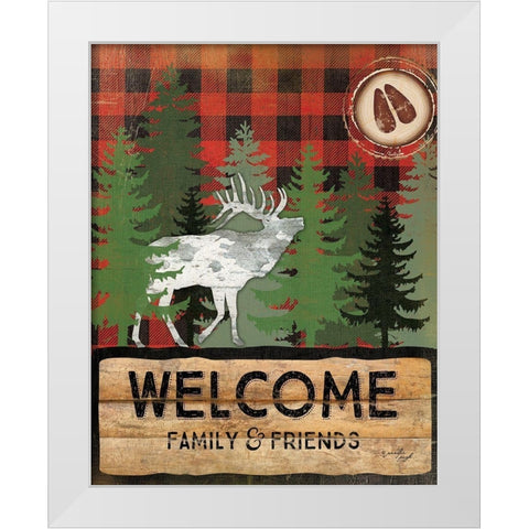 Cabin Welcome Plaid I White Modern Wood Framed Art Print by Pugh, Jennifer