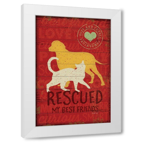 Rescued my Best Friend White Modern Wood Framed Art Print by Pugh, Jennifer