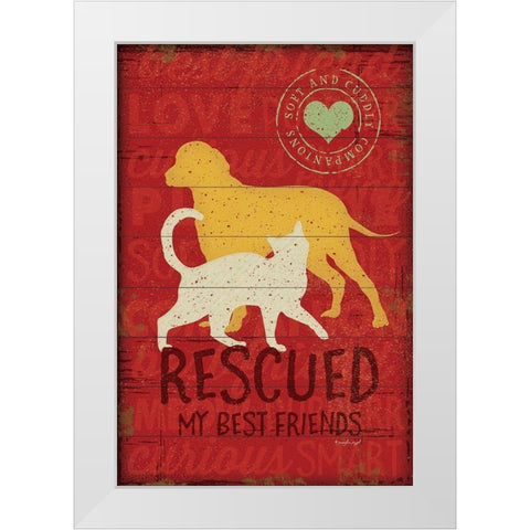 Rescued my Best Friend White Modern Wood Framed Art Print by Pugh, Jennifer