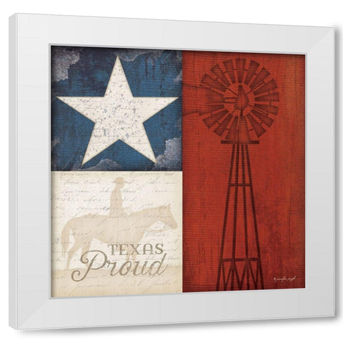 Texas Proud White Modern Wood Framed Art Print by Pugh, Jennifer