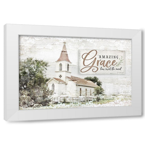 Amazing Grace White Modern Wood Framed Art Print by Pugh, Jennifer