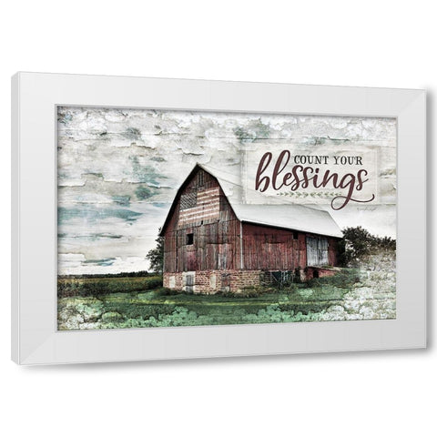 Count Your Blessings White Modern Wood Framed Art Print by Pugh, Jennifer