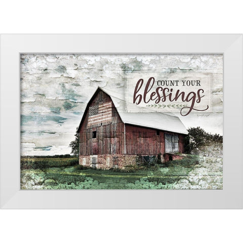 Count Your Blessings White Modern Wood Framed Art Print by Pugh, Jennifer