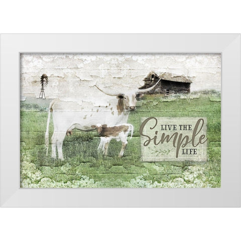 Live the Simple Life White Modern Wood Framed Art Print by Pugh, Jennifer