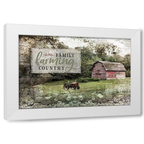 Farm, Family, Country White Modern Wood Framed Art Print by Pugh, Jennifer