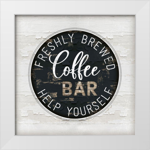 Coffee Bar White Modern Wood Framed Art Print by Pugh, Jennifer