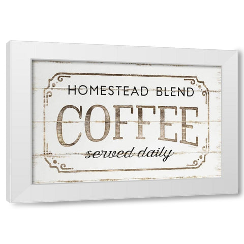 Homestead Coffee White Modern Wood Framed Art Print by Pugh, Jennifer