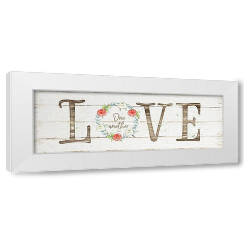 Love White Modern Wood Framed Art Print by Pugh, Jennifer