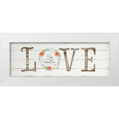 Love White Modern Wood Framed Art Print by Pugh, Jennifer