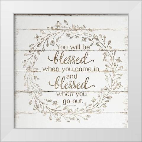 You Will Be Blessed White Modern Wood Framed Art Print by Pugh, Jennifer