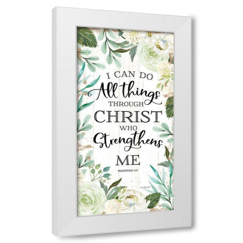 I Can Do All Things Through Christ II White Modern Wood Framed Art Print by Pugh, Jennifer