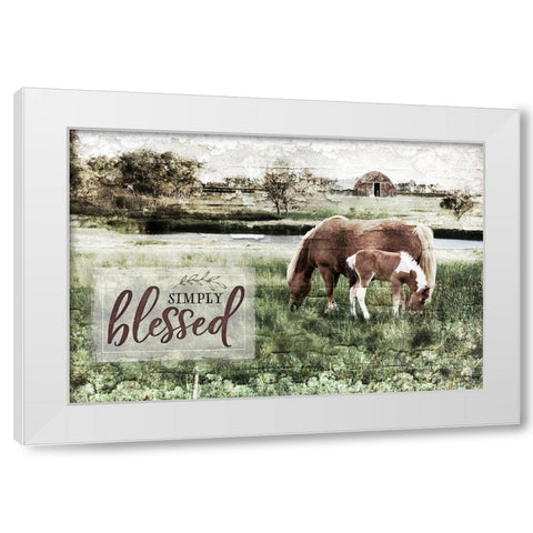 Simply Blessed White Modern Wood Framed Art Print by Pugh, Jennifer