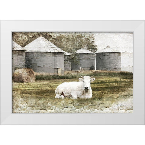 White Cow White Modern Wood Framed Art Print by Pugh, Jennifer