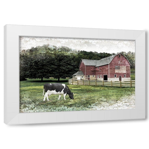 Cow White Modern Wood Framed Art Print by Pugh, Jennifer